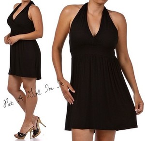 women's plus size little black dress