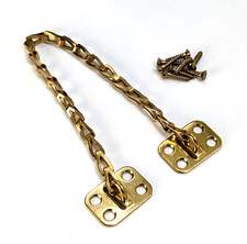 NOS!  Vintage Ives No. 82 Transom Chain, 12” Bright Brass Plated Wrought Steel