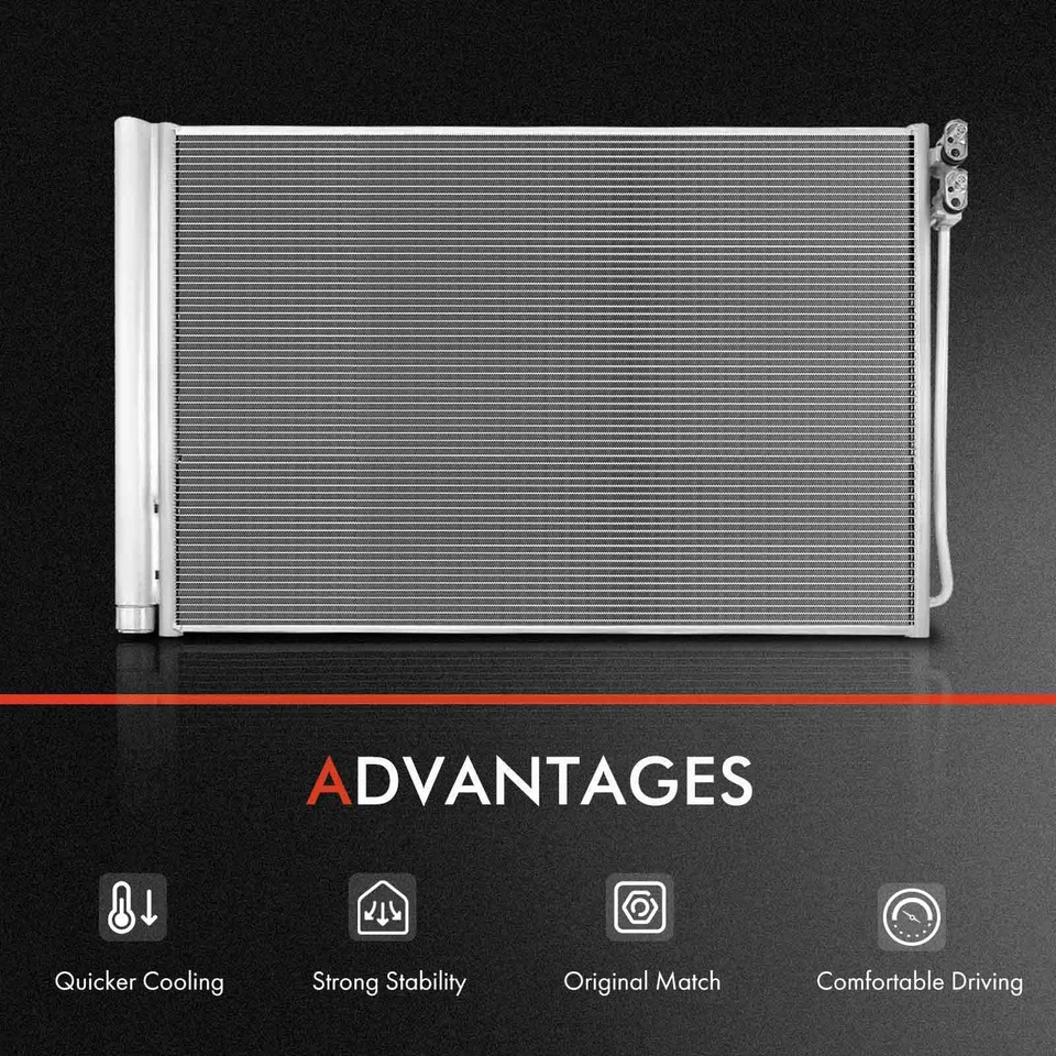 Kit de refrigeración de radiador y condensador de CA para BMW 535i 2011-2016 535i GT 740i 740Li Foto 4 de 4