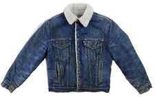 VTG 80s LEVI S USA Men's 38 R Small Blue Denim Sherpa Lined Trucker Jean Jacket