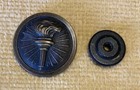 WW1 era US ROTC reserve military screw back bronze collar brass, Torch Design — photo 1