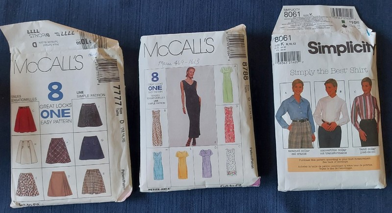 3 Sewing Patterns McCalls Simplicity Women Sheath Dress Skirt Shirt sz8 10 12-16