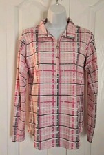 San Soleil Shirt Women's Pink 1/4 Zip Pullover UPF 50 Cooling size Medium