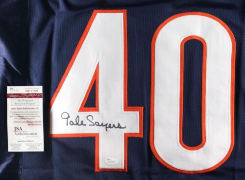 Gale Sayers Signed Chicago Bears Career Highlight Stat Jersey (JSA COA) HOF R.B. - Picture 2 of 6