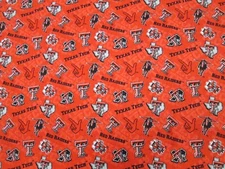 TEXAS TECH "RED RAIDERS" SPORT DESIGN BRAND NEW 1 YARD PIECE 100% COTTON