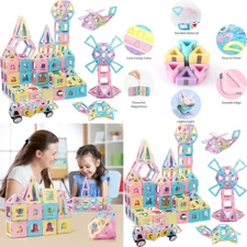 136 PC Bloques De Construccion Azulejos Juguetes Nino Creatividad STEM Magnetico