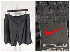 Nike Vintage 90s USA Black Minimal Basketball Shorts M USA