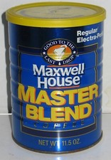 Vintage Empty Maxwell Coffee House 11.5 Ounce Master Blend with Lid Prop Display