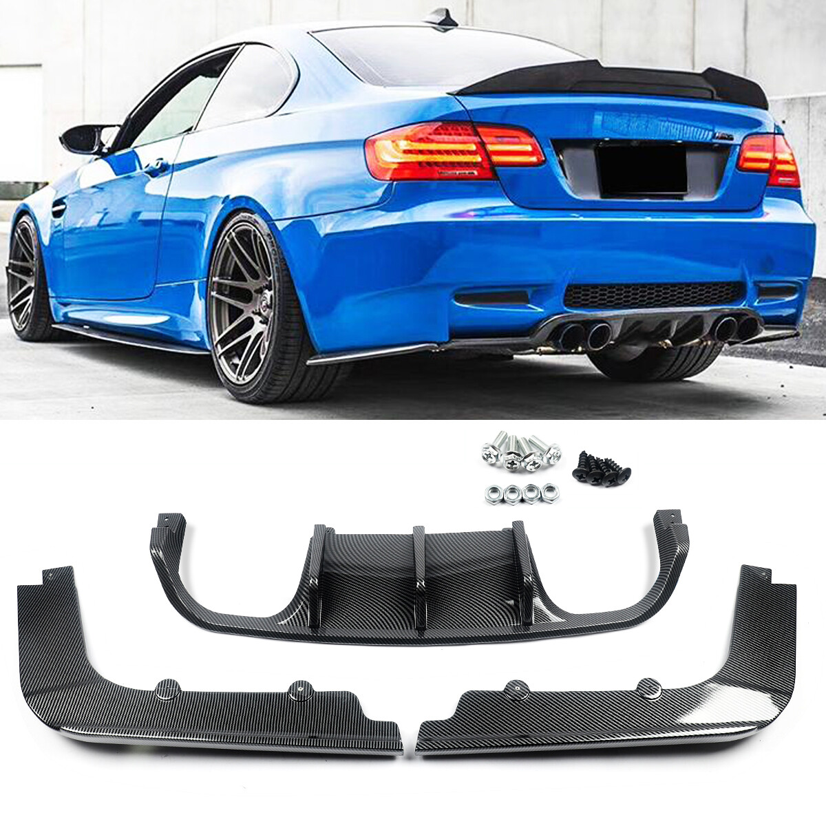 For BMW 3 Series E92 E93 M3 08-13 Carbon Look Rear Bumper