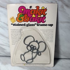 Vtg Makit Bakit Stained Glass Suncatcher Ornament MOUSE Make It Bake It
