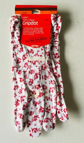 3 Pares GUANTES DE JARDÍN DAMAS 100% ALGODÓN DISEÑO FLORAL CON PUNTOS DE AGARRE EN LA PALMA - Imagen 5 de 21