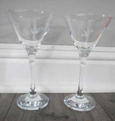 New 2023 Limited Edition Grey Goose Stemmed Martini Glasses 2 with Logo