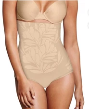 Maidenform Women's Flexees Ultra Firm High Waist Brief Size 3XL Beige Sculpts