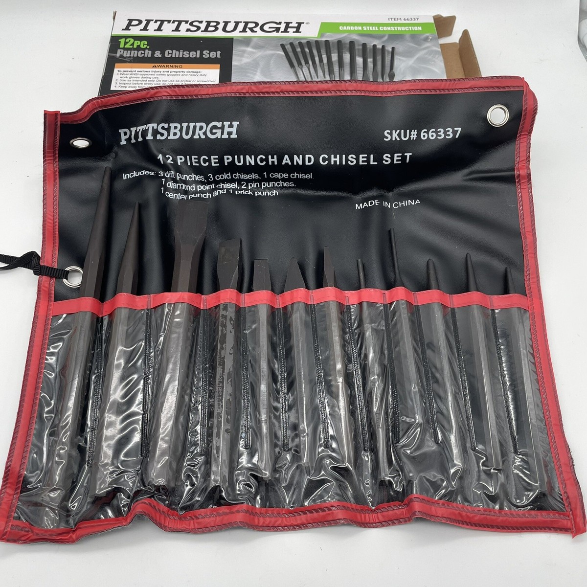 Pittsburgh 12pc Punch and Chisel Set ~ Length: 6 in. to 9-3/4 in