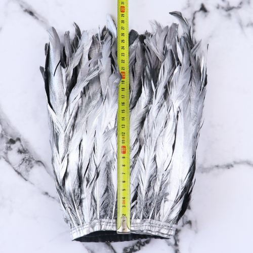 1 metro oro plata cola de gallo pluma cinta ribete pluma flecos accesorio hágalo usted mismo - Imagen 5 de 55