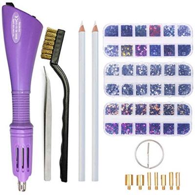 Applicatore Hot Fix A Bacchetta Con 7 Punte Intercambiabili, Strumento Fai Da Te Per Strass E Decorazioni, 10-12W