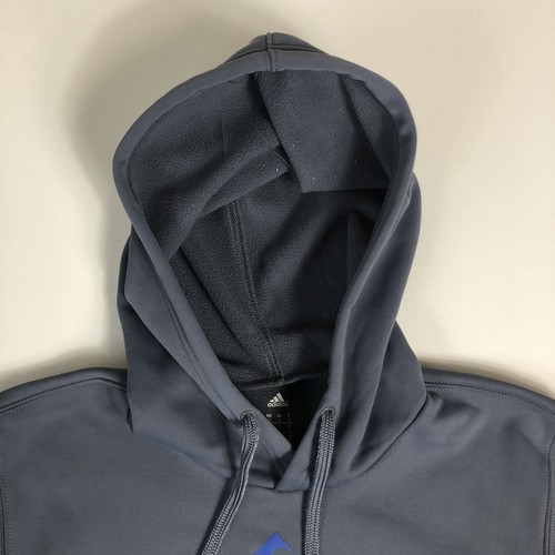 Adidas Men's Hoodie Grey Athletic Pull Over Sweatshirt Size Small E16 - Picture 4 of 6