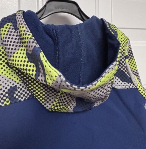 Boys Hooded Jacket Zip Front Size XS 4/5 NWT Athletech Outerwear Navy Gray Lime - Picture 6 of 8