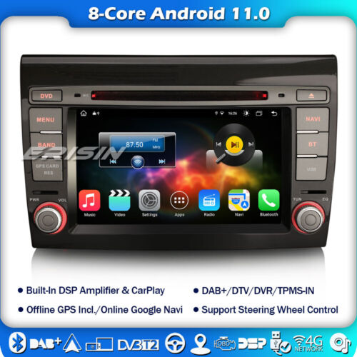 8-rdzeniowe 7" Radio samochodowe Android 11 Nawigacja GPS DVD Radio Carplay DAB + DSP Fiat Bravo 32GB - Zdjęcie 1 z 17
