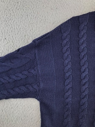 Zara Sweater Kids 13-14 Years Blue Cable Knit Pullover Crew Neck Long Sleeve - Picture 9 of 18