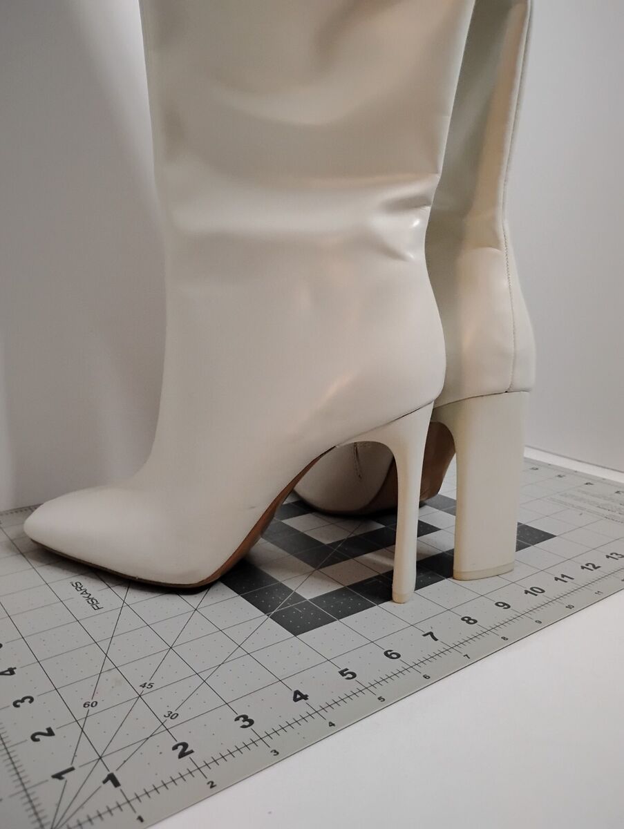 Zara over the knee off white high heeled boots with squared Zara over the knee off white high heeled boots with squared