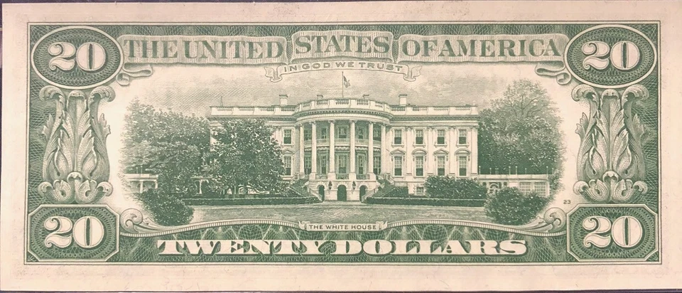 1963 A,G Block $20 Federal Reserve Note, Never Been Circulated, No Fold Or Tear - Image 4 of 4