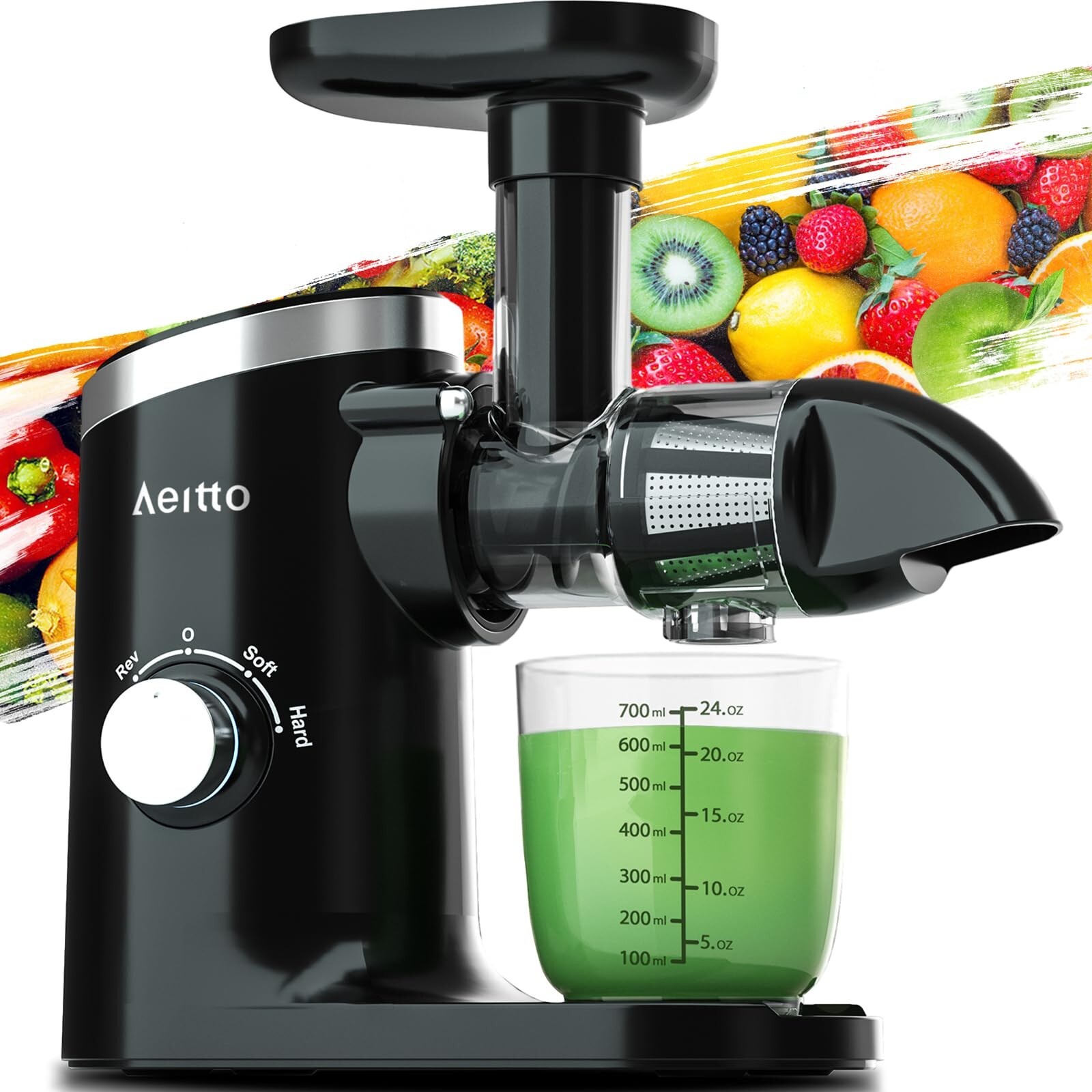 Aeitto 2-Speed Masticating Juicer, Juicer Machine with Reverse Function