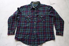 Vintage Men's Sears Plaid XL Button Down Flannel Shirt 17-17 1/2