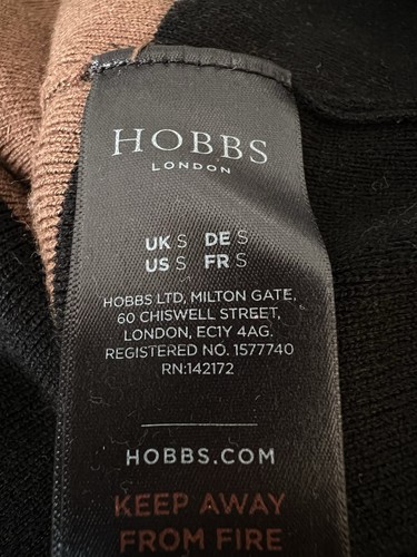 HOBBS Jumper Top Size Small S 3/4 Sleeve Wool Blend Colour Block - Imagen 7 de 8