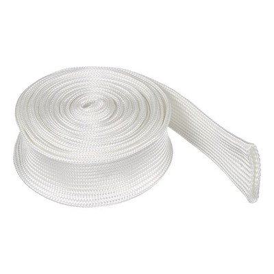 Braided Sleeving 9.8Ft x 0.59'' Fiberglass Braid Cable Sleeve for Home, White