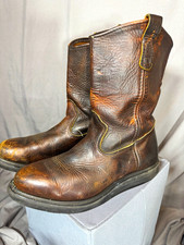 Red Wing Shoes 1142 Brown Leather Pull-On Work Boots Men's 9.5 Wide Made USA