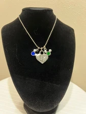 Vintage Disney Canada Mickey Mouse Heart Charm Necklace – Jeweled Ears – Rare