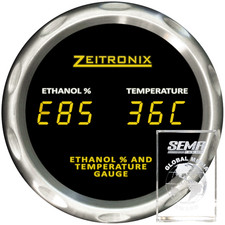 Zeitronix Eca-2 Ethanol Content Analyzer Flex Fuel Sensor Dual Gauge Yellow