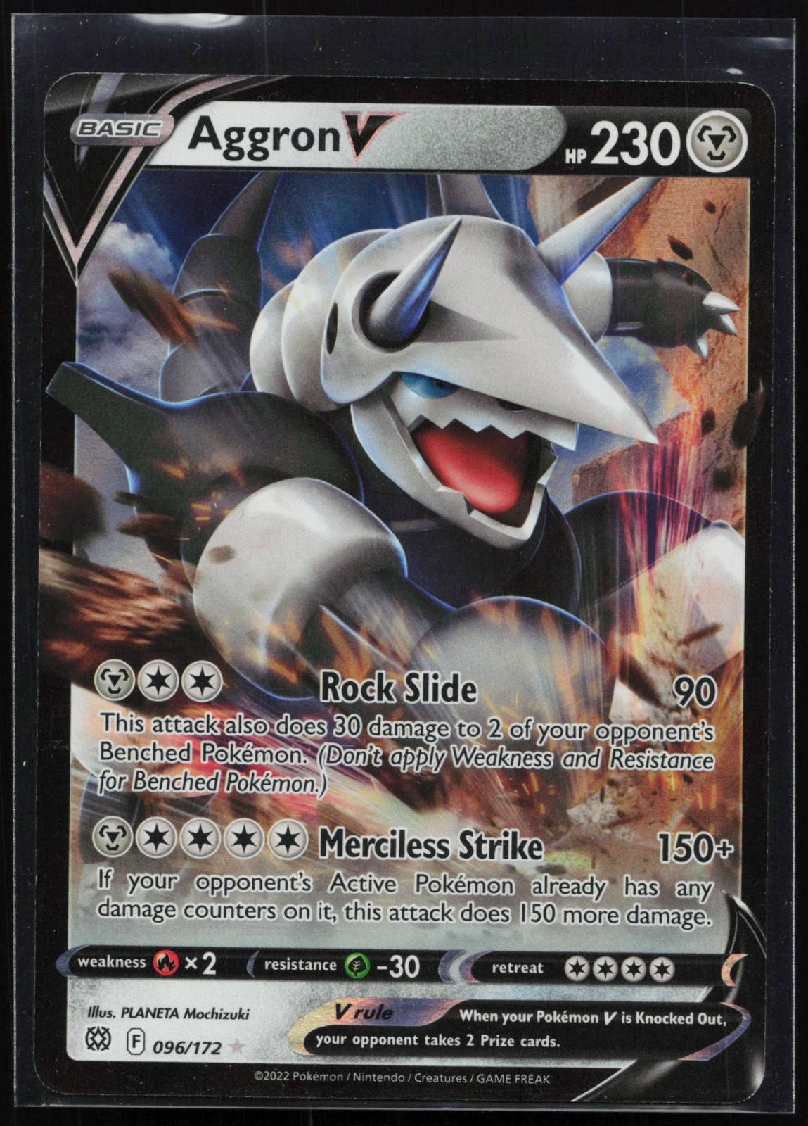 Aggron V 096/172 Holo V Rare Brilliant Stars Pokemon NM