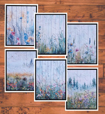 Misty Meadow Wildflower DIY Embossed Handmade Card Kit: Set of 6 with Envelopes