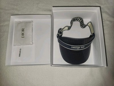NEW Christian Dior Visor Hat Navy Blue Club V1U Oblique Monogram Logo Sun Cap