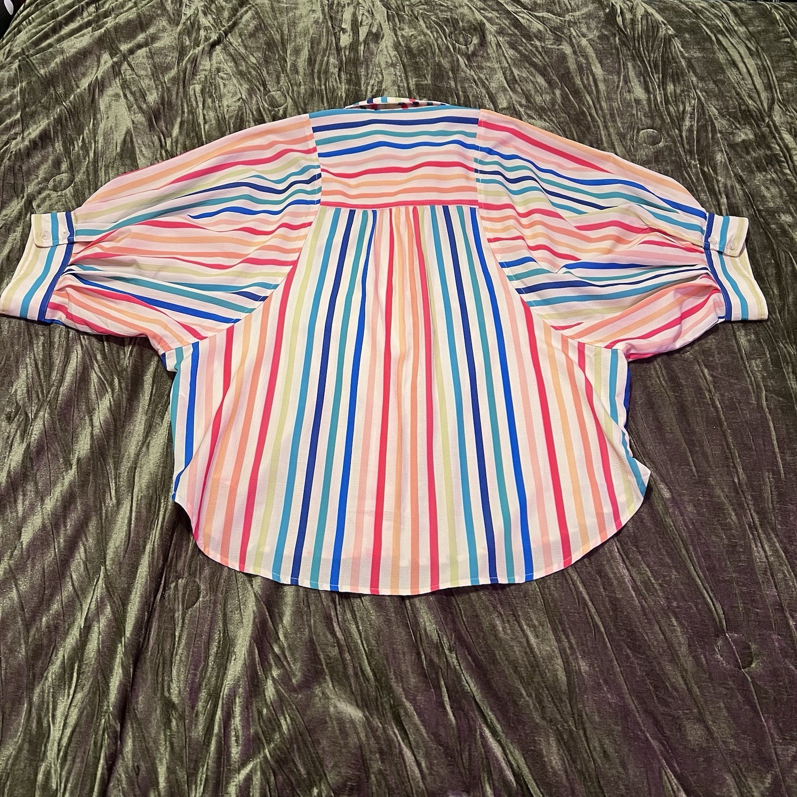 Entro Multicolor Striped Collared Button-Up 100% … - image 2