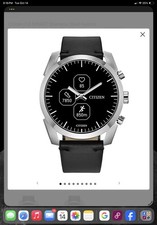Citizen CZ SMART Stainless Steel Hybrid Sport Smartwatch with Black LeatherStrap