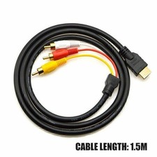 1080P HDMI Male to 3 RCA S-video AV Audio Cable Cord Adapter for TV HDTV DVD