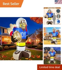 8 Foot Giant Football Turkey Inflatables Fall Thanksgiving Decorations Outdoo...