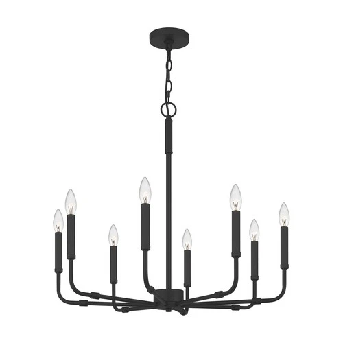 Abner 8-Light Chandelier in Matte Black - Picture 4 of 7