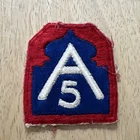 WW2 US 5th Army A-5 Division Shoulder Unit Military Uniform Patch WWII