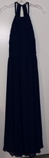 Theia Bridesmaids Halter Floor Length Gown Navy Size 10