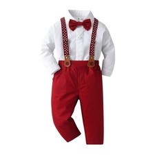 Infant Formal Set Little Boys Gentleman Outfit Suits, Long Sleeve Shirt Pan...