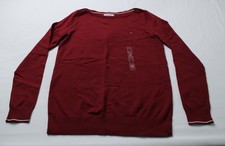 Tommy Hilfiger Women's Boatneck Long Sleeve Sweater EH6 Rouge Size XS NWT