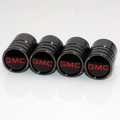 US85 GMC Logo Emblem Auto Car Wheel Tire Air Valve Caps Stem Cover Black 
