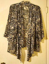 JM Collection Womens Plus 3X Black/Beige Zebr...