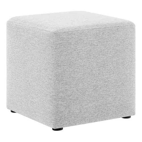 Callum 17 in Square Woven Heathered Fabric Upholstered Ottoman - Picture 1 of 3