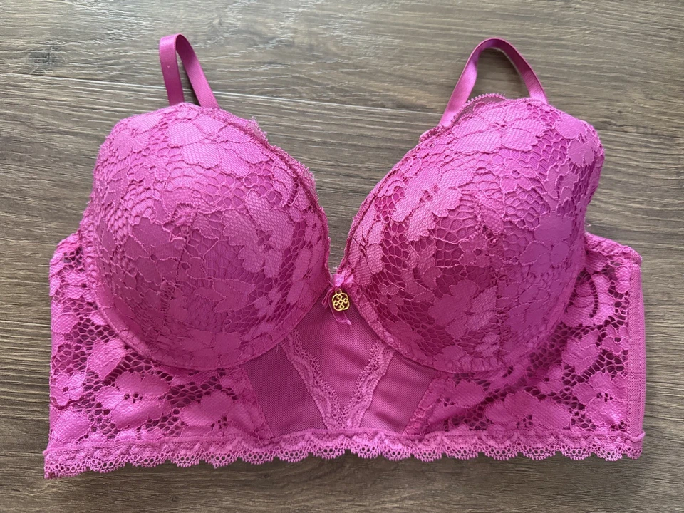 Sexy sujetador push up de encaje rosa sexy para mujer Daisy Fuentes talla 36C Foto 3 de 4