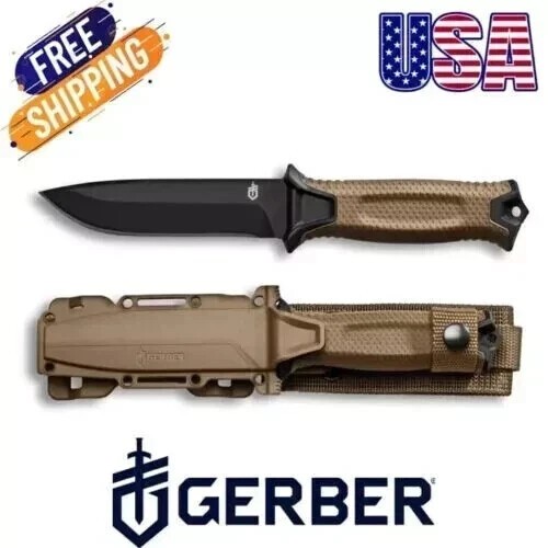 Gerber Gear StrongArm Fixed Blade Knife Plain Edge - Coyote 